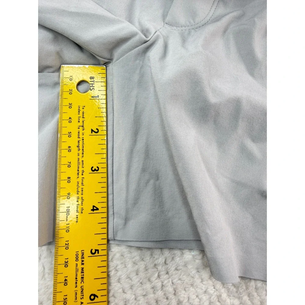 Athleta Skyline Shorts Gray Paperbag Waist Tie Belt Hiking Travel Size 2